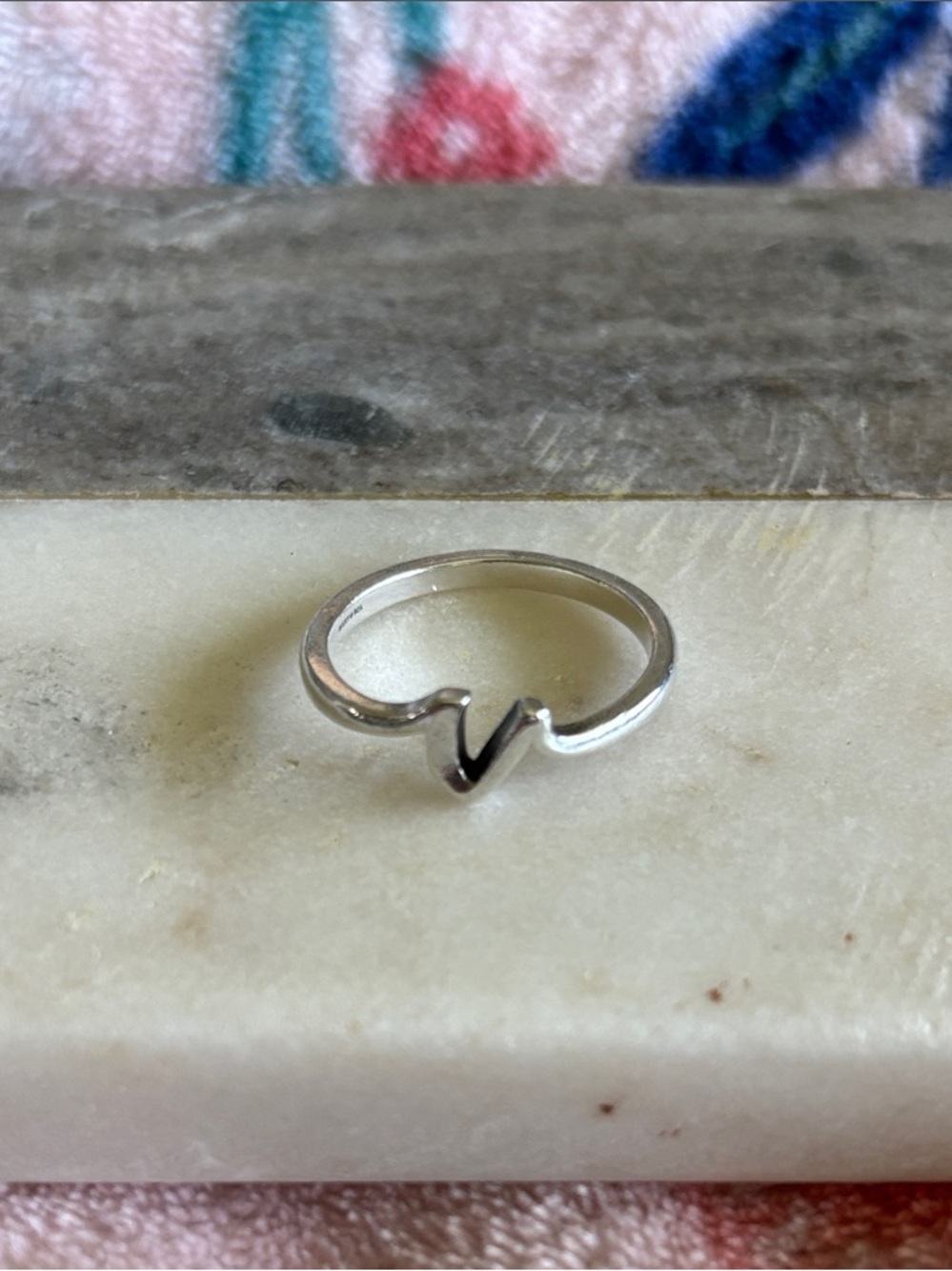 James Avery Silver Initial “V”Ring